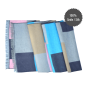 Preview: Scarf Shawl 100% Silk Flannel Jacquard Block Black Blue Pink